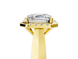 Yellow gold Asscher Cut Halo Solitaire Engagement Ring with Square Band and Four-Prong Setting_71