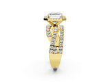 Yellow gold Asscher Cut Halo Split Shank Prong Setting Ring_14