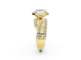 Yellow gold Asscher Cut Halo Split Shank Prong Setting Ring_25