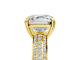 Yellow gold Asscher Cut Pave Diamond Engagement Ring with Channel Set Band and Four-Prong Setting_11