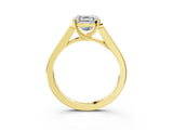 Yellow gold Asscher Cut Solitaire Cathedral Diamond Engagement Ring with Channel-Set Band and Four-Prong Setting_10