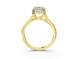 Yellow gold Asscher Cut Solitaire Diamond Engagement Ring with Four-Prong Setting and Tapered Band_10