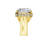 Yellow gold Asscher Cut Solitaire Diamond Engagement Ring with Four-Prong Setting and Tapered Band_12