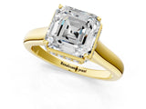 Yellow gold Asscher Cut Solitaire Diamond Engagement Ring with Four-Prong Setting and Tapered Band_8