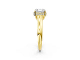 Yellow gold Asscher Cut Solitaire Diamond Engagement Ring with Four-Prong Setting and Tapered Band_9