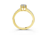 Yellow gold Asscher Cut Solitaire Diamond Engagement Ring with Pavé Band and Six-Prong Setting_27