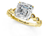 Yellow gold Asscher Cut Solitaire Diamond Ring with Infinity Twist Band and Four-Prong Setting_22