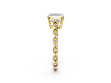 Yellow gold Asscher Cut Solitaire Diamond Ring with Infinity Twist Band and Four-Prong Setting_23