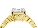 Yellow gold Asscher Cut Solitaire Diamond Ring with Infinity Twist Band and Four-Prong Setting_25