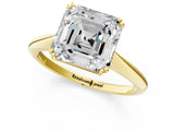 Yellow gold Asscher Cut Solitaire Diamond Ring with Six-Prong Setting and Classic Band_13