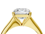 Yellow gold Asscher Cut Solitaire Diamond Ring with Six-Prong Setting and Classic Band_16