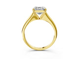 Yellow gold Asscher Cut Solitaire Diamond Ring with Six-Prong Setting and Classic Band_6