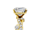 Yellow gold Asscher Cut Solitaire Diamond Twisted Band with Pave Setting_29