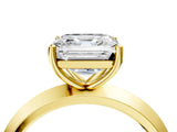 Yellow gold Asscher Cut Solitaire Engagement Ring with Flat Band and Four-Prong Setting 5