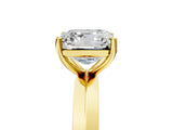 Yellow gold Asscher Cut Solitaire Engagement Ring with Flat Band and Four-Prong Setting