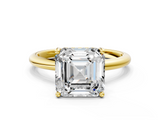 Yellow gold Asscher Cut Solitaire Engagement Ring with Four-Prong Setting and Classic Band_23