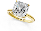 Yellow gold Asscher Cut Solitaire Engagement Ring with Four-Prong Setting and Classic Band_24