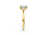 Yellow gold Asscher Cut Solitaire Engagement Ring with Four-Prong Setting and Classic Band_25