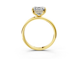 Yellow gold Asscher Cut Solitaire Engagement Ring with Four-Prong Setting and Classic Band_26