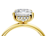 Yellow gold Asscher Cut Solitaire Engagement Ring with Four-Prong Setting and Classic Band_27