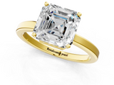 Yellow gold Asscher Cut Solitaire Engagement Ring with Four-Prong Setting on a Classic Band_11