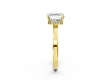 Yellow gold Asscher Cut Solitaire Engagement Ring with Four-Prong Setting on a Classic Band_12