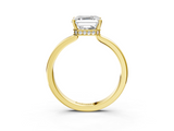 Yellow gold Asscher Cut Solitaire Engagement Ring with Four-Prong Setting on a Classic Band_13