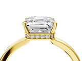 Yellow gold Asscher Cut Solitaire Engagement Ring with Four-Prong Setting on a Classic Band_14
