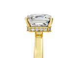 Yellow gold Asscher Cut Solitaire Engagement Ring with Four-Prong Setting on a Classic Band_15