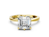 Yellow gold Asscher Cut Solitaire Engagement Ring with Six-Prong Setting and Tapered Band_7