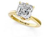 Yellow gold Asscher Cut Solitaire Engagement Ring with Six-Prong Setting and Tapered Band_8