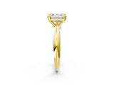 Yellow gold Asscher Cut Solitaire Engagement Ring with Tapered Band and Four-Prong Setting 2