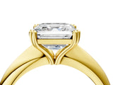 Yellow gold Asscher Cut Solitaire Engagement Ring with Tapered Band and Four-Prong Setting 4