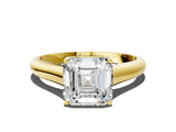 Yellow gold Asscher Cut Solitaire Engagement Ring with Tapered Band and Four-Prong Setting_3