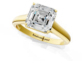 Yellow gold Asscher Cut Solitaire Engagement Ring with Tapered Band and Four-Prong Setting_4