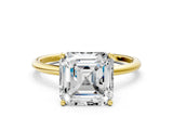 Yellow gold Asscher Cut Solitaire Engagement Ring with Thin Band and Four-Prong Setting_21