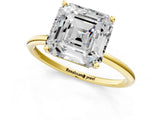 Yellow gold Asscher Cut Solitaire Engagement Ring with Thin Band and Four-Prong Setting_22