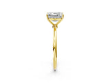Yellow gold Asscher Cut Solitaire Engagement Ring with Thin Band and Four-Prong Setting_23
