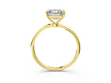 Yellow gold Asscher Cut Solitaire Engagement Ring with Thin Band and Four-Prong Setting_24