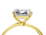 Yellow gold Asscher Cut Solitaire Engagement Ring with Thin Band and Four-Prong Setting_25