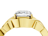 Yellow gold Asscher Cut Solitaire Intertwined Band Prong Setting Ring_14
