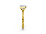 Yellow gold Asscher Cut Solitaire Milgrain Engraved Band with Four-Prong Setting_6