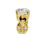 Yellow gold Asscher Cut Solitaire Milgrain Leaf Band with Prong Setting_21
