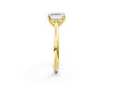 Yellow gold Asscher Cut Solitaire Ring with Cathedral Band and Four-Prong Setting_10