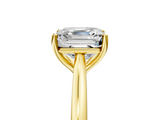 Yellow gold Asscher Cut Solitaire Ring with Cathedral Band and Four-Prong Setting_13
