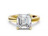 Yellow gold Asscher Cut Solitaire Ring with Four-Prong Setting and Classic Band_24