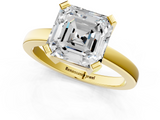 Yellow gold Asscher Cut Solitaire Ring with Four-Prong Setting and Classic Band_25