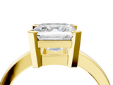 Yellow gold Asscher Cut Solitaire Ring with Four-Prong Setting and Classic Band_28