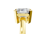 Yellow gold Asscher Cut Solitaire Ring with Four-Prong Setting and Classic Band_29