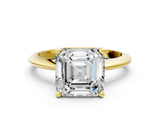 Yellow gold Asscher Cut Solitaire Ring with Four-Prong Setting on a Classic Band_6